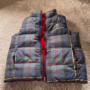 Polo by Ralph Lauren Kids Plaid Puffer Vest - Navy and Red